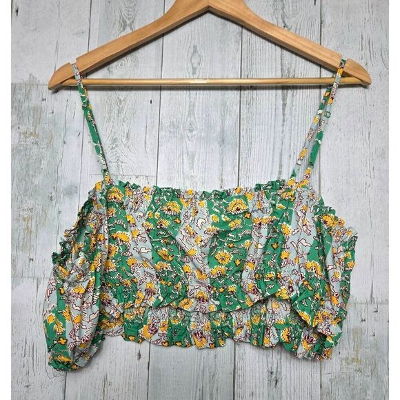 Rhode x Target Whimsical Cottagecore Floral Ruffle Detail Crop Top Sz. L - Picture 4 of 6